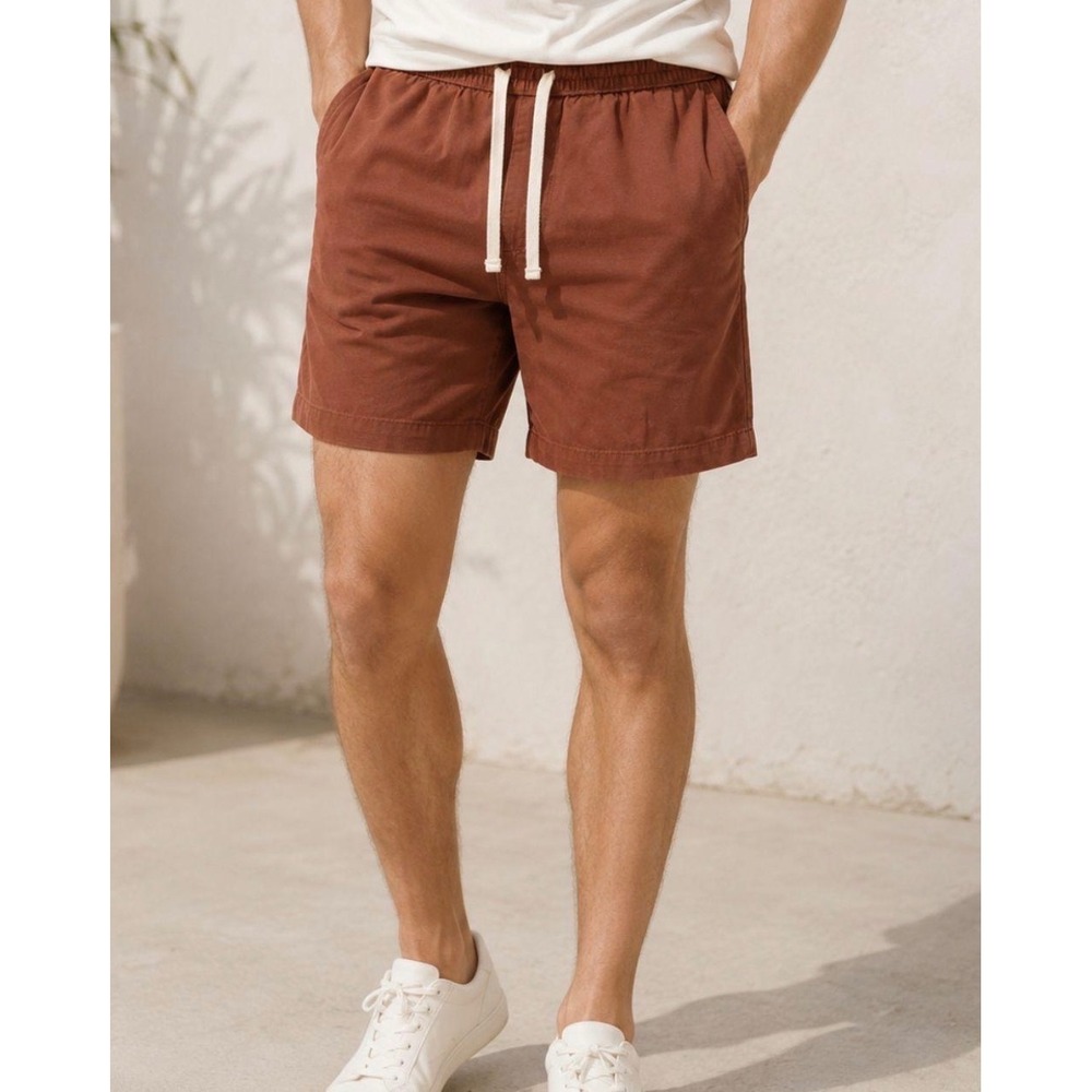 Goodfellow & Co Mens Vintage Pull-On Shorts Brown 7 Inch Inseam Med 042 20 4414